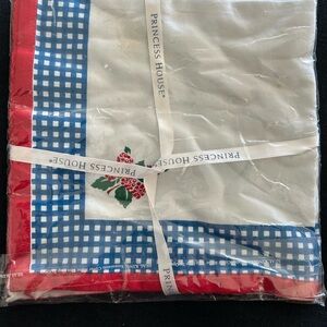 Princess House Blue and Red Checkered 100% cloth napkins - set of 4